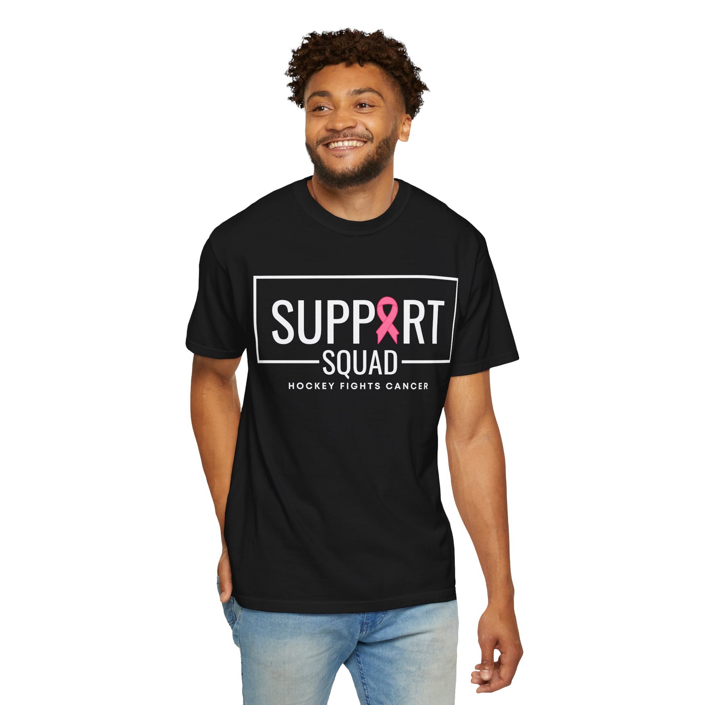 Support Squad Unisex Garment-Dyed T-Shirt - Hockey Fights Cancer