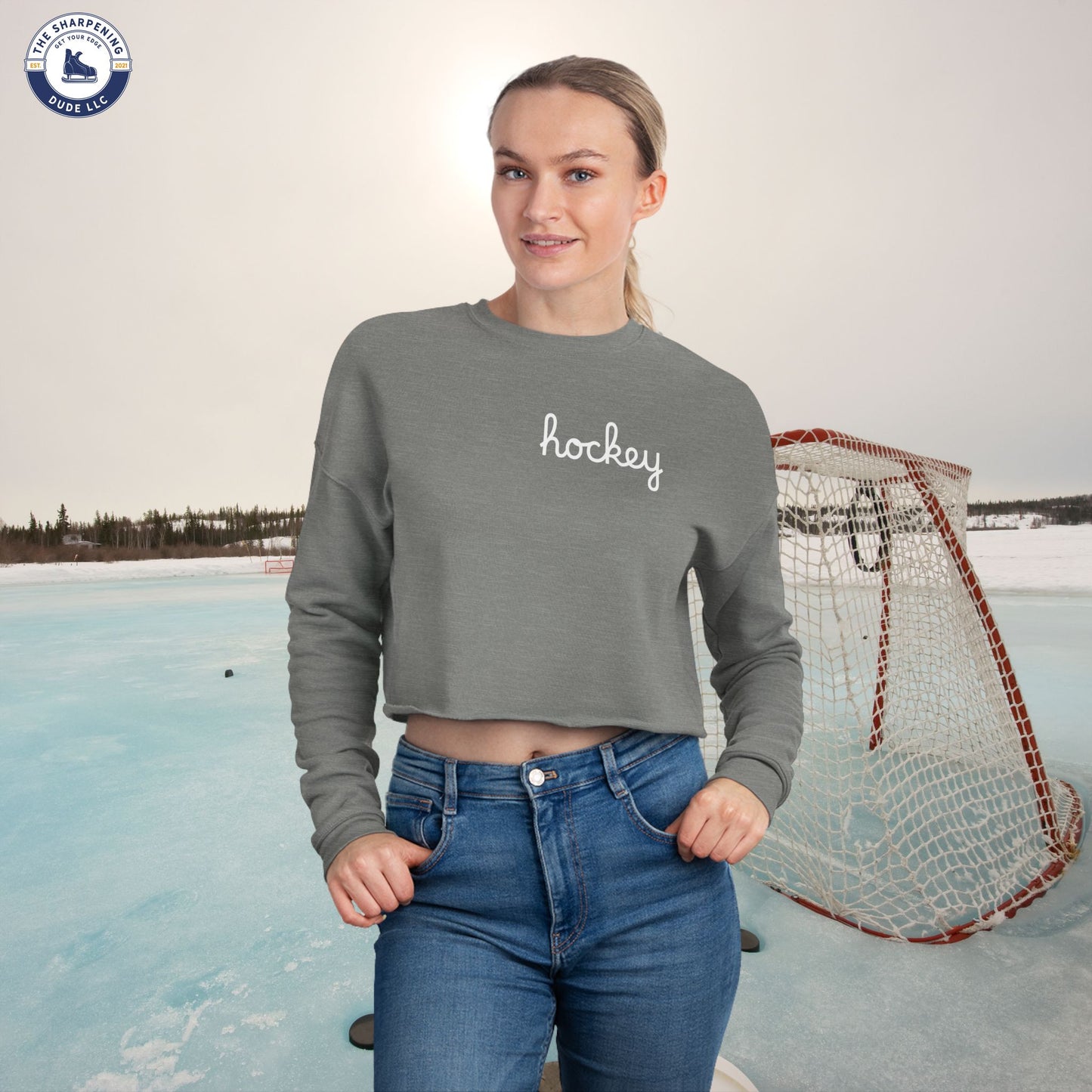 Chic Women's Cropped Sweatshirt - Perfect for Hockey Enthusiasts