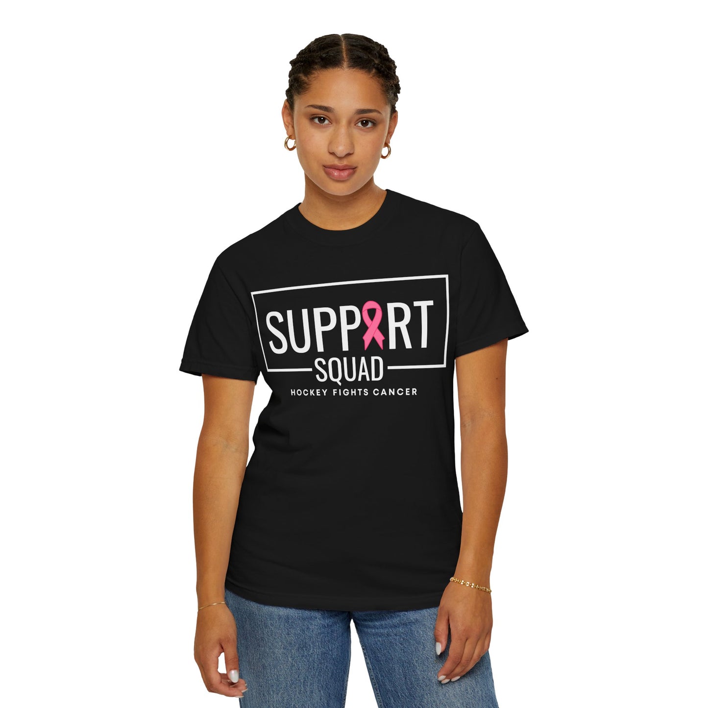 Support Squad Unisex Garment-Dyed T-Shirt - Hockey Fights Cancer