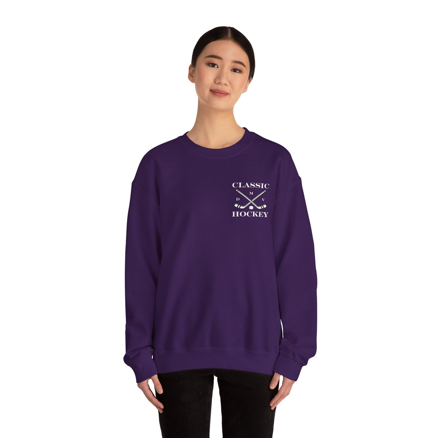 DMV Classic Hockey Sweatshirt with Bow Design - Unisex Crewneck