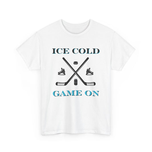 Ice Cold Game On Unisex Heavy Cotton Tee - Perfect for Hockey Fans