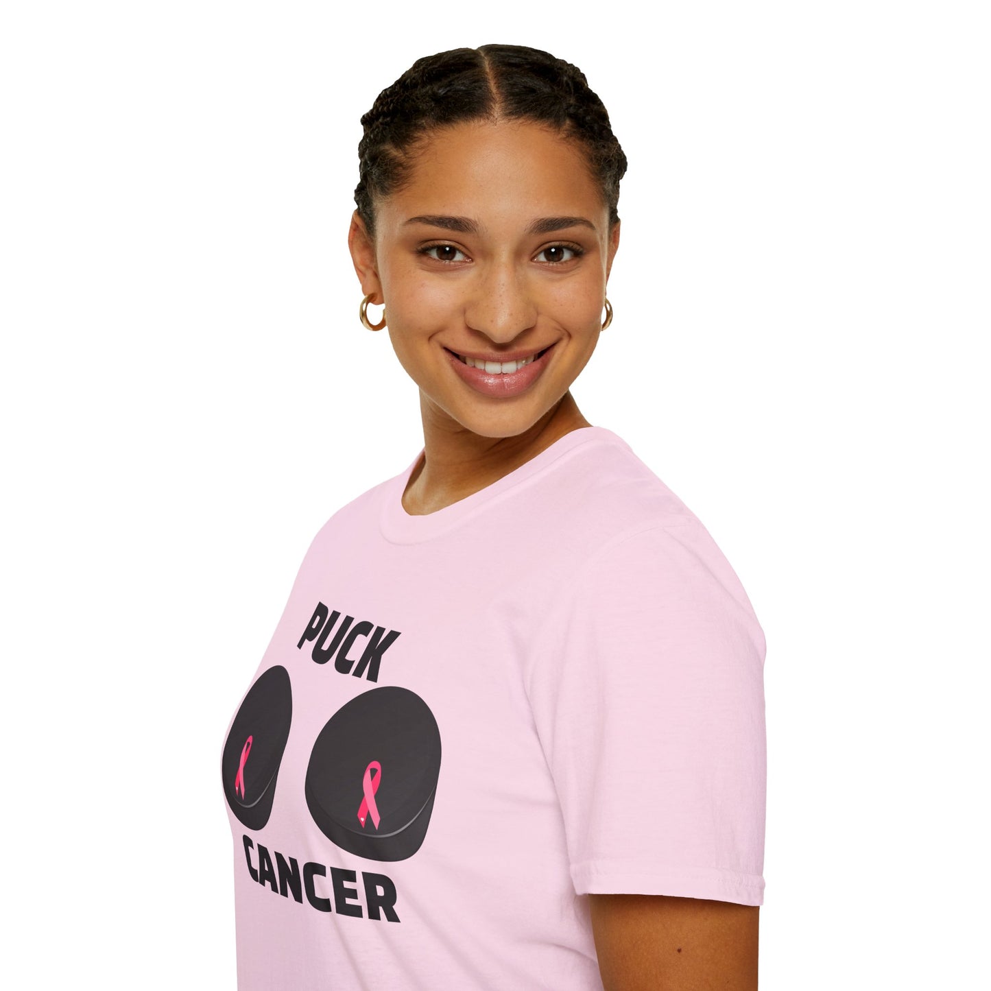 Puck Cancer T-Shirt, Unisex Cancer Awareness Shirt, Support Breast Cancer, Gift for Sports Fans