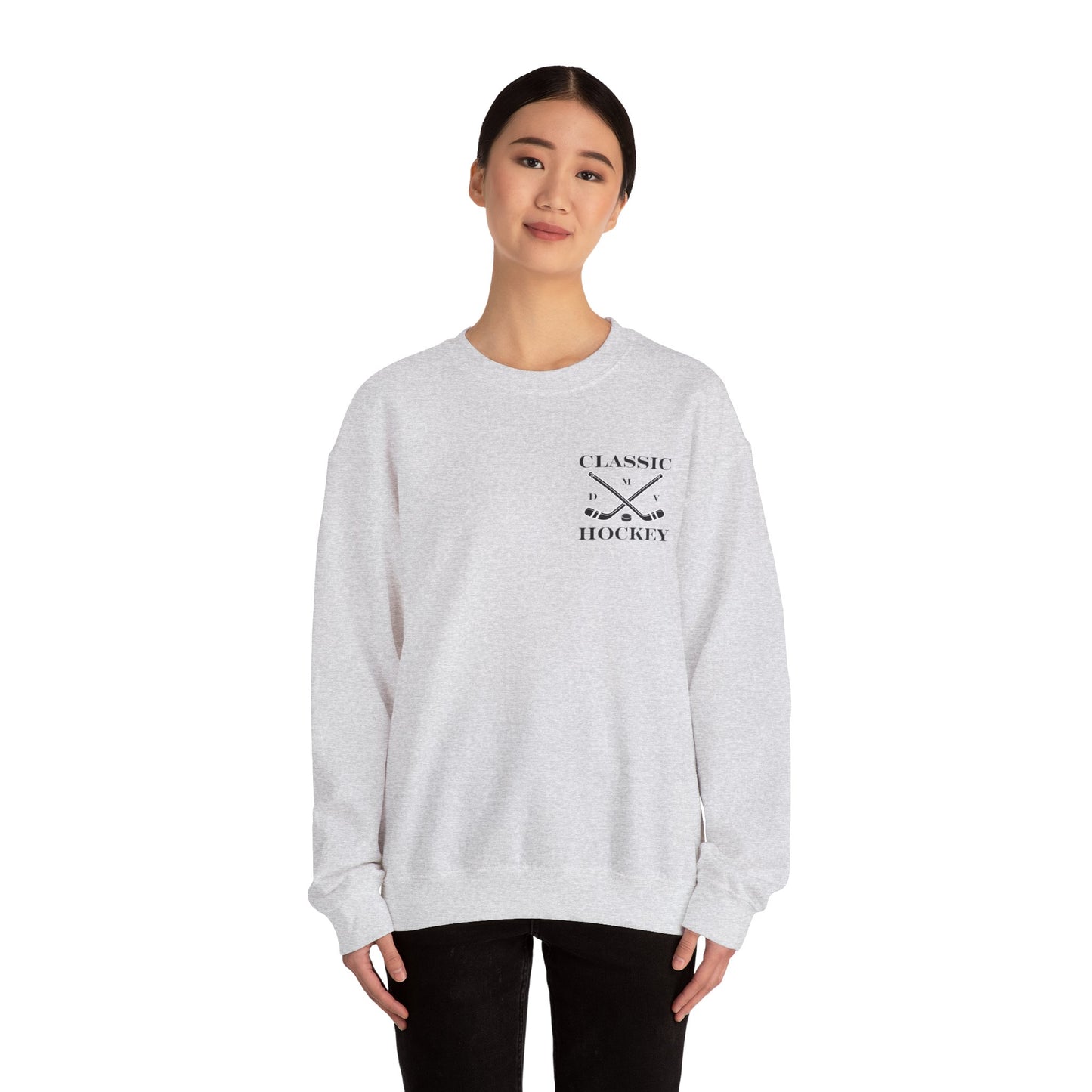 DMV Classic Hockey Sweatshirt with Bow Design - Unisex Crewneck