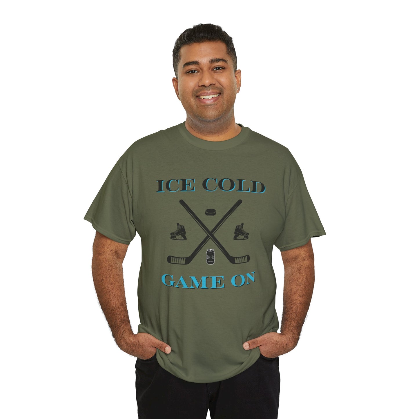 Ice Cold Game On Unisex Heavy Cotton Tee - Perfect for Hockey Fans