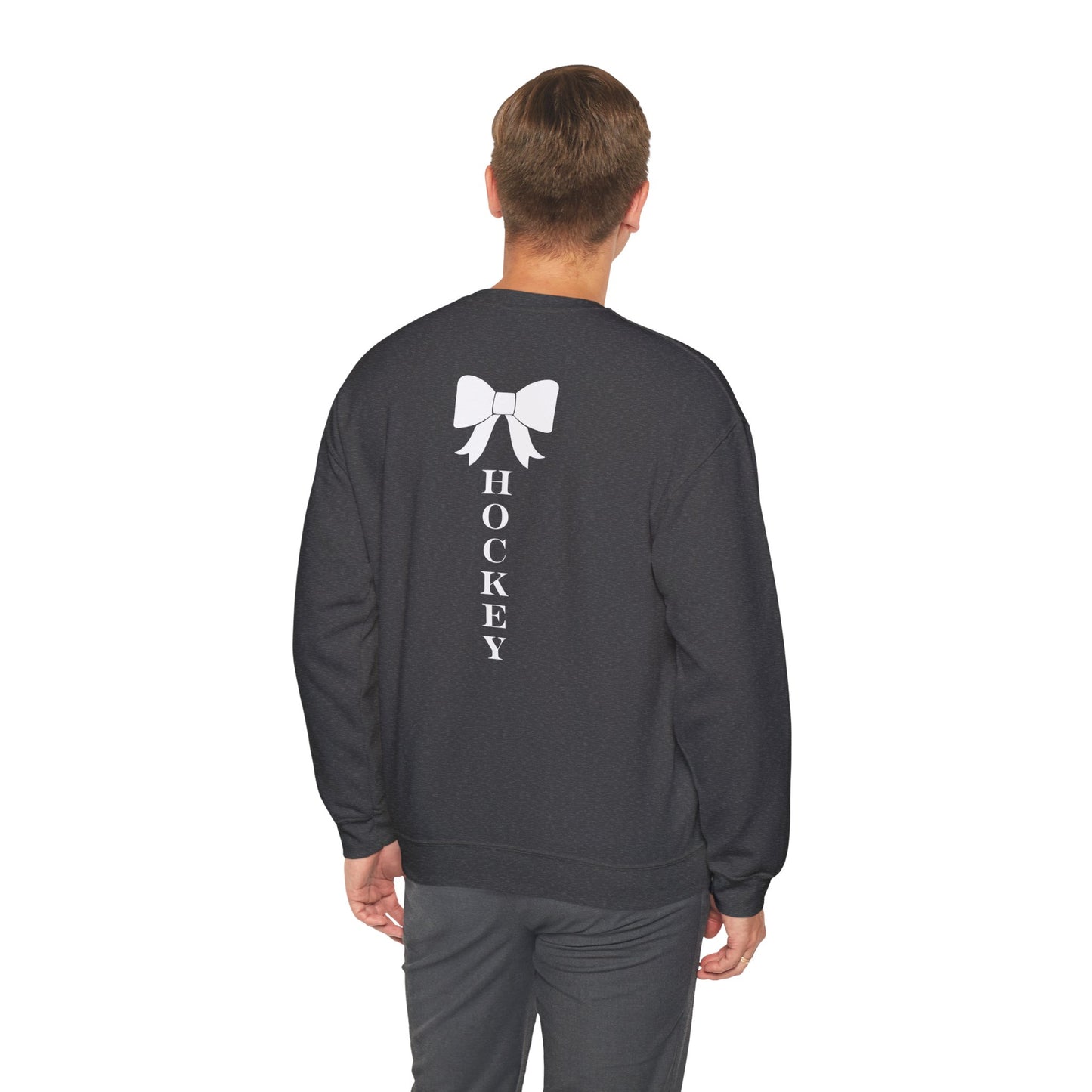 DMV Classic Hockey Sweatshirt with Bow Design - Unisex Crewneck