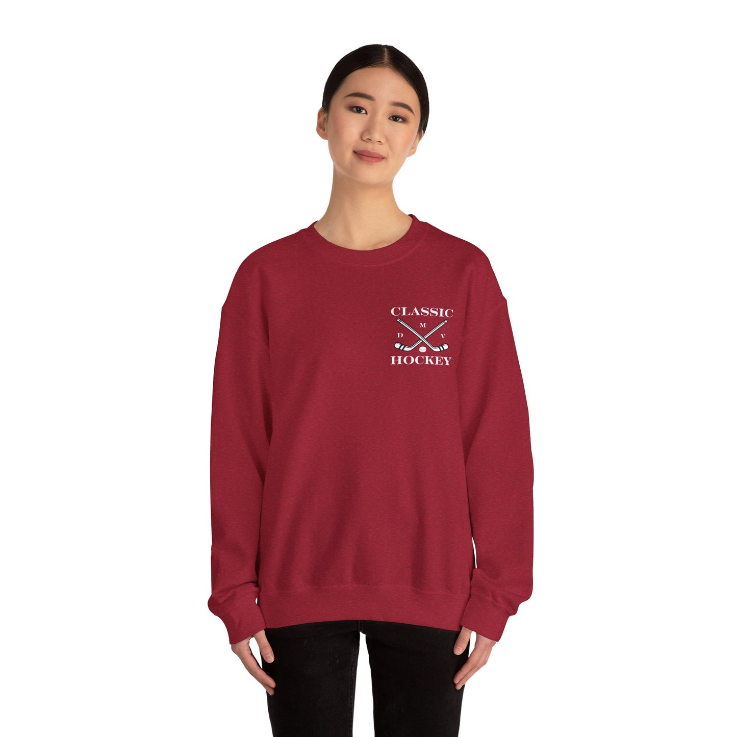 DMV Classic Hockey Sweatshirt with Bow Design - Unisex Crewneck