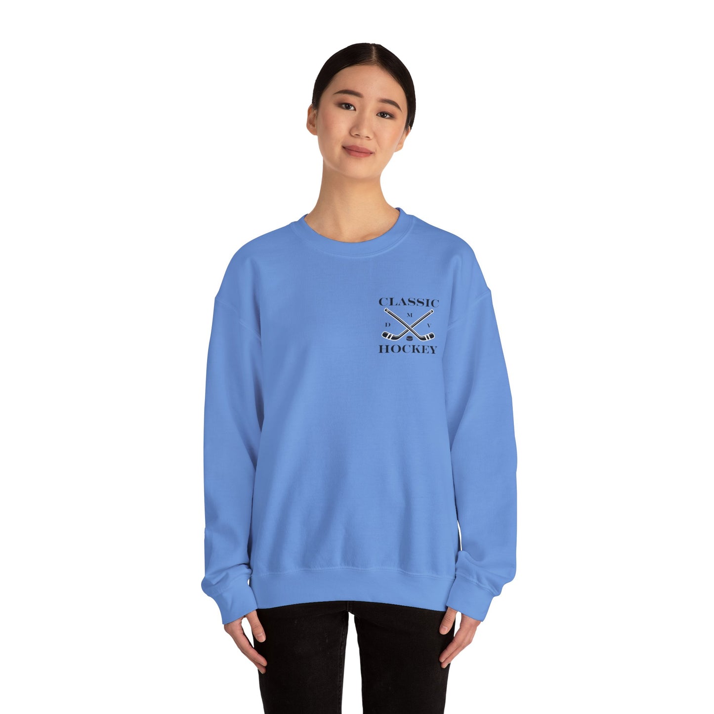DMV Classic Hockey Sweatshirt with Bow Design - Unisex Crewneck