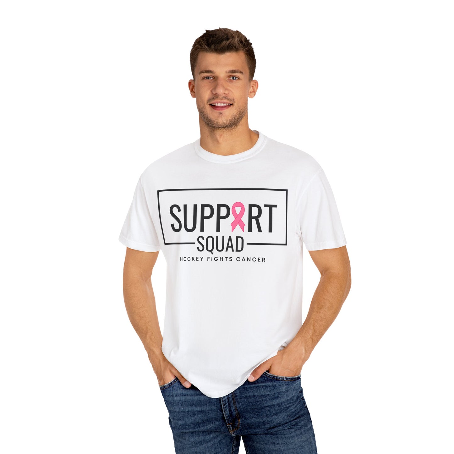Support Squad Unisex Garment-Dyed T-Shirt - Hockey Fights Cancer