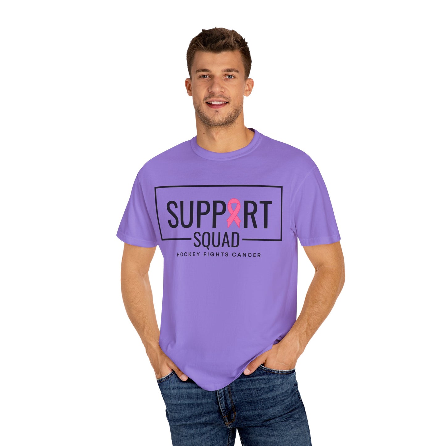 Support Squad Unisex Garment-Dyed T-Shirt - Hockey Fights Cancer