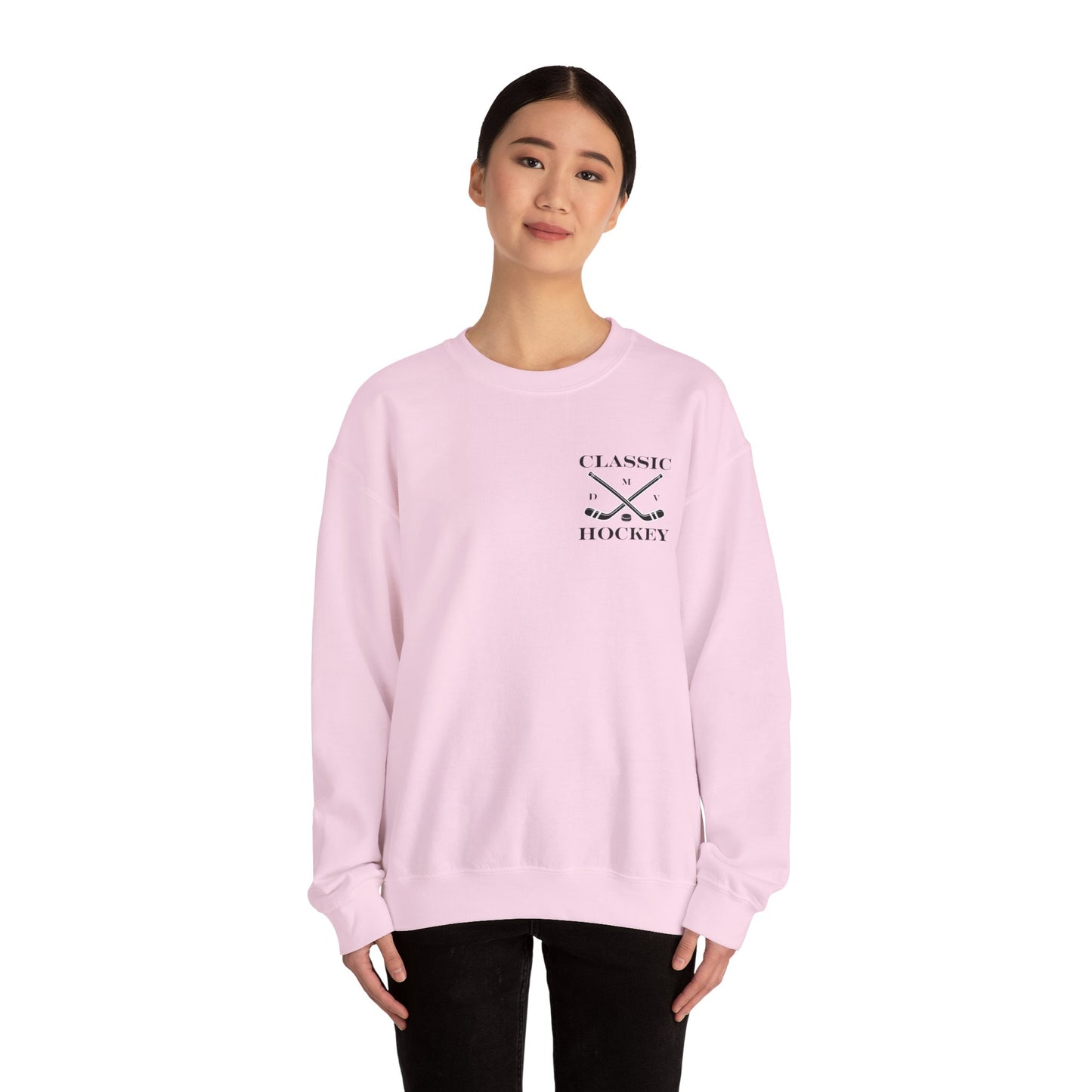 DMV Classic Hockey Sweatshirt with Bow Design - Unisex Crewneck