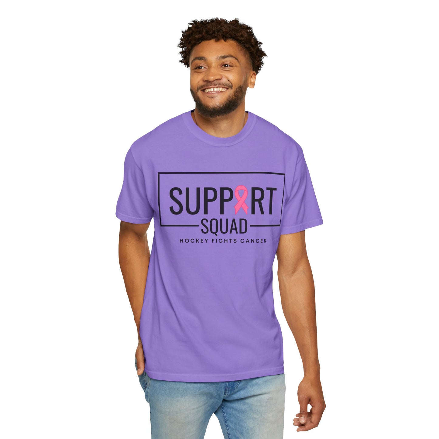 Support Squad Unisex Garment-Dyed T-Shirt - Hockey Fights Cancer