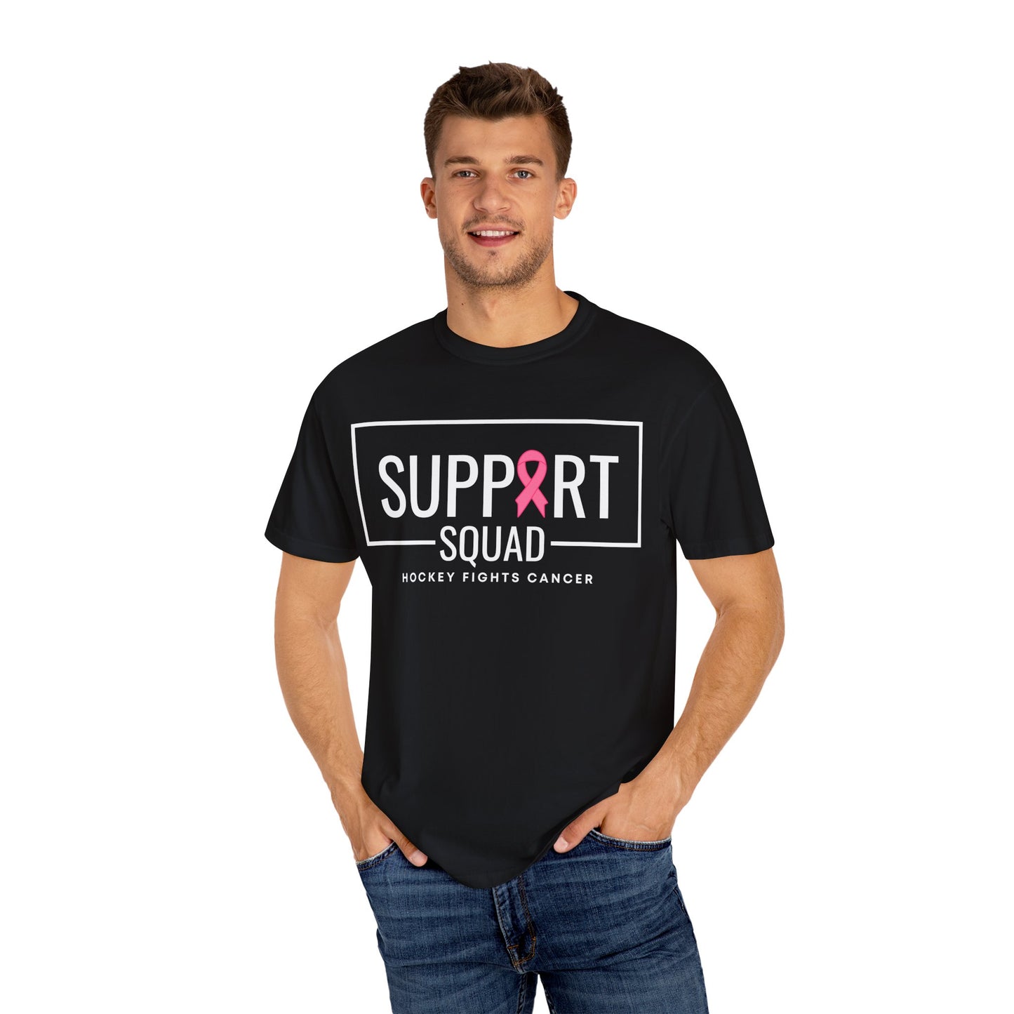 Support Squad Unisex Garment-Dyed T-Shirt - Hockey Fights Cancer