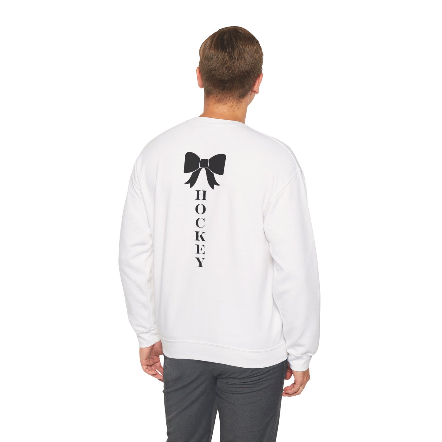 DMV Classic Hockey Sweatshirt with Bow Design - Unisex Crewneck