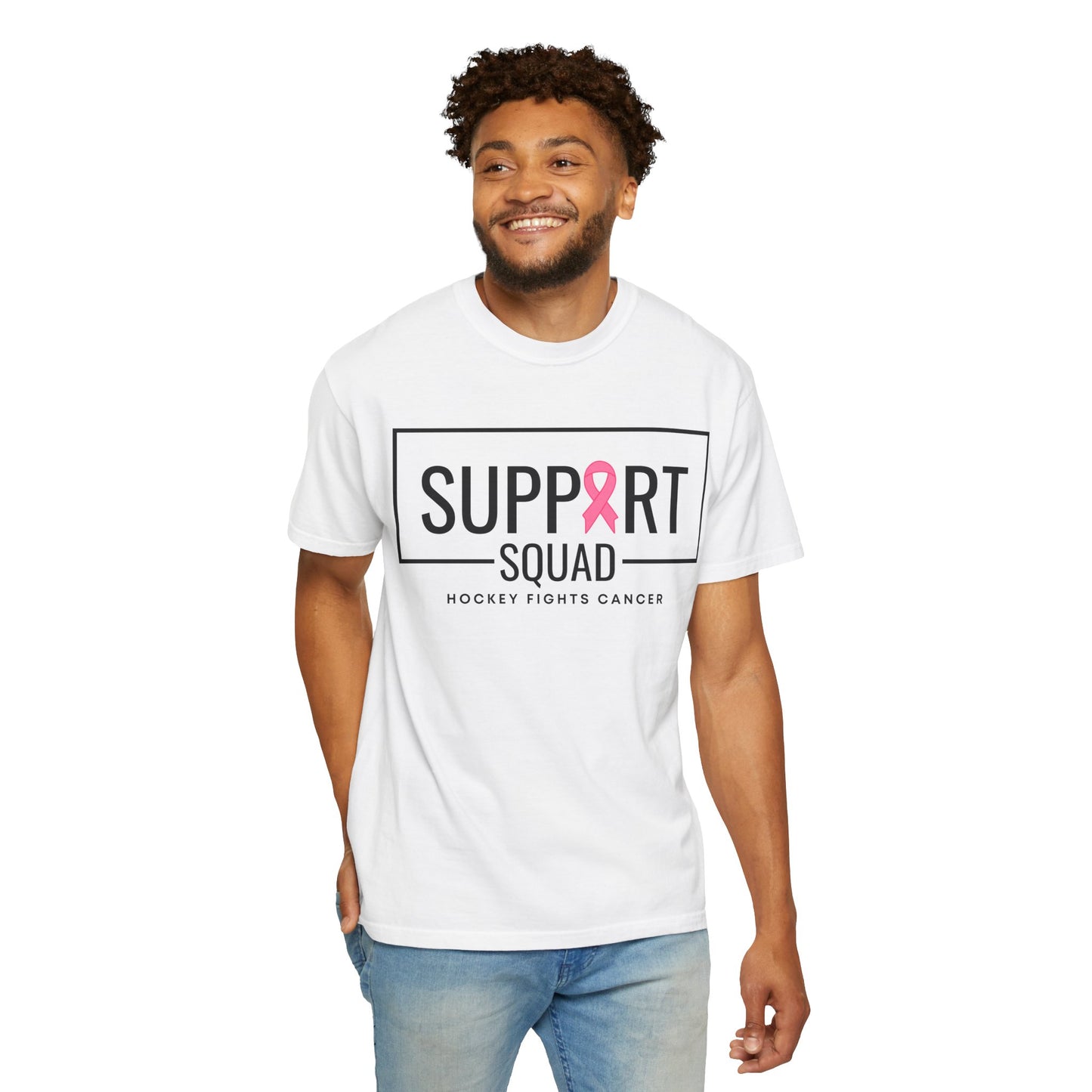 Support Squad Unisex Garment-Dyed T-Shirt - Hockey Fights Cancer