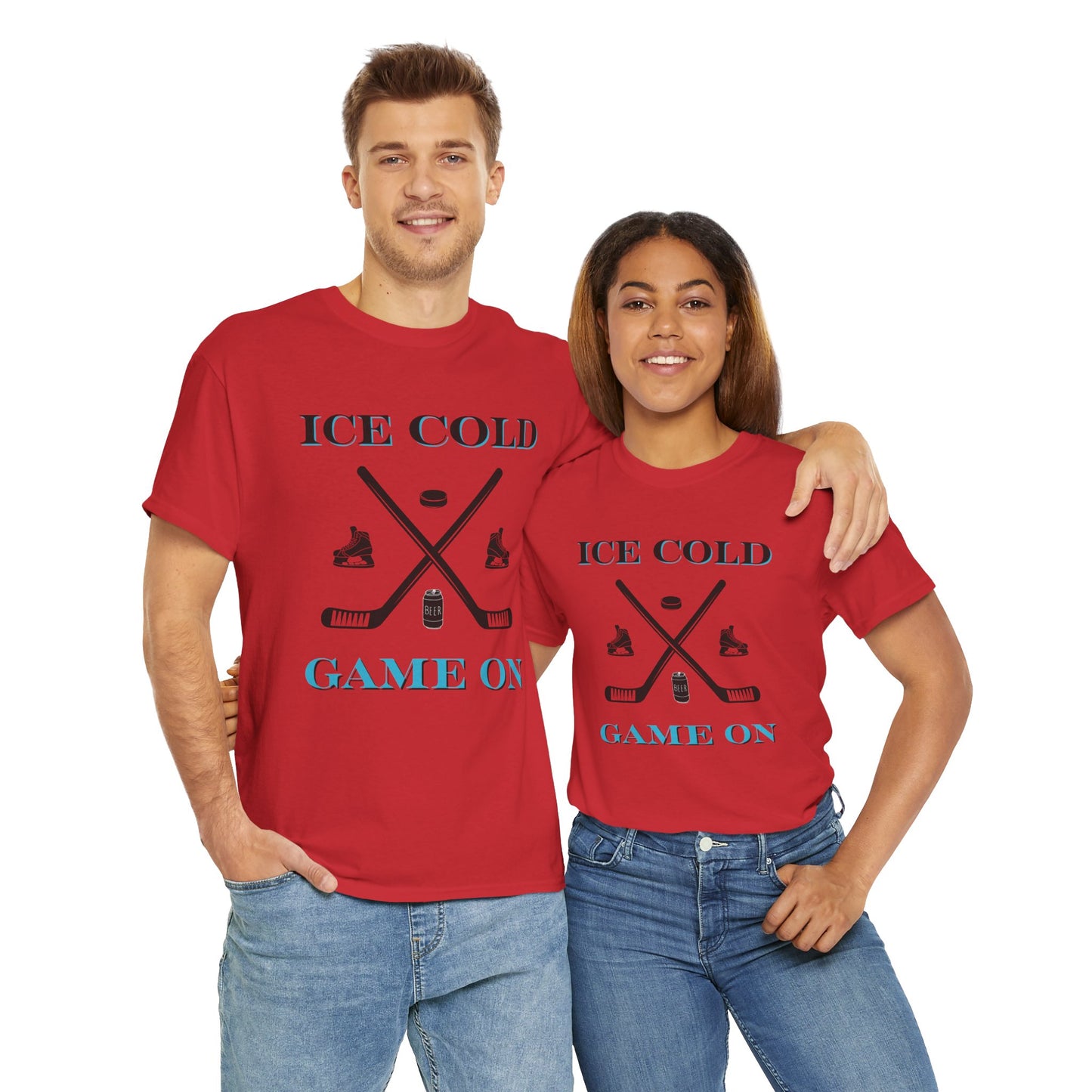 Ice Cold Game On Unisex Heavy Cotton Tee - Perfect for Hockey Fans