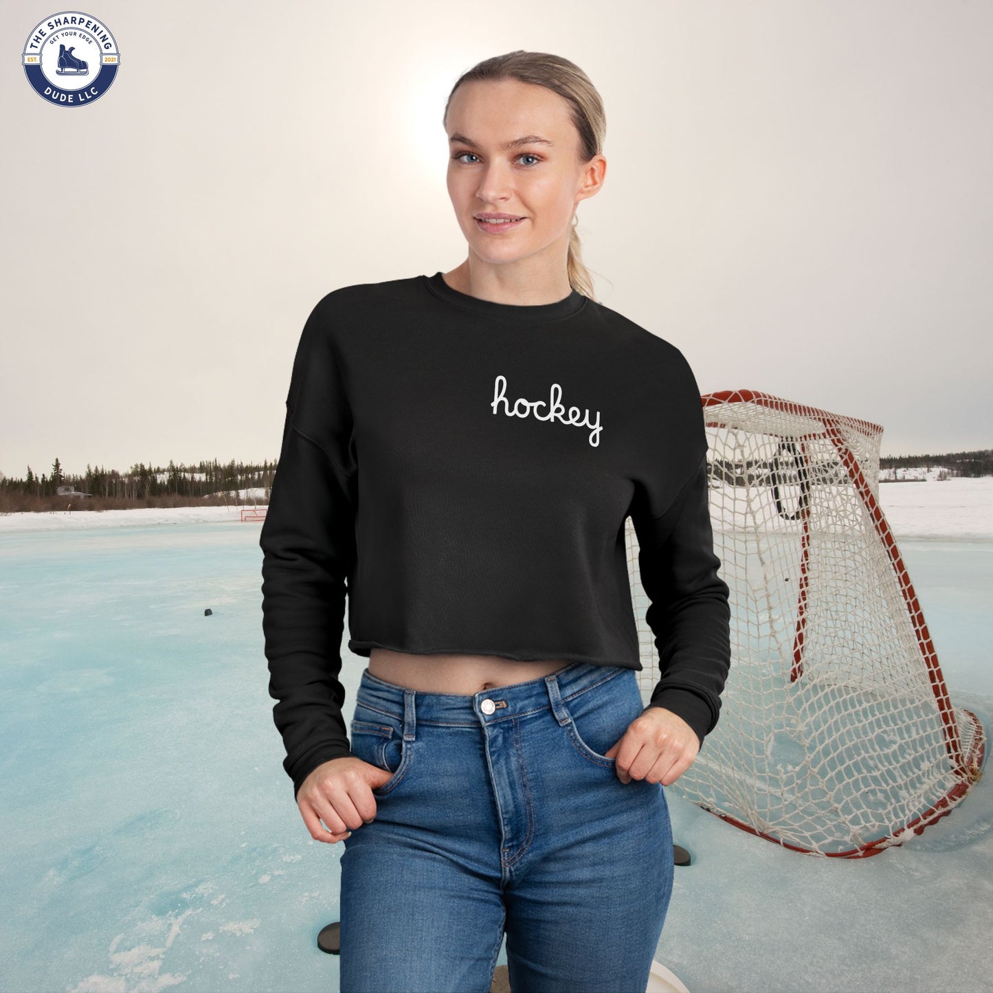 Chic Women's Cropped Sweatshirt - Perfect for Hockey Enthusiasts