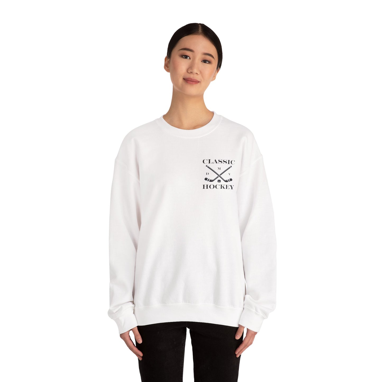 DMV Classic Hockey Sweatshirt with Bow Design - Unisex Crewneck