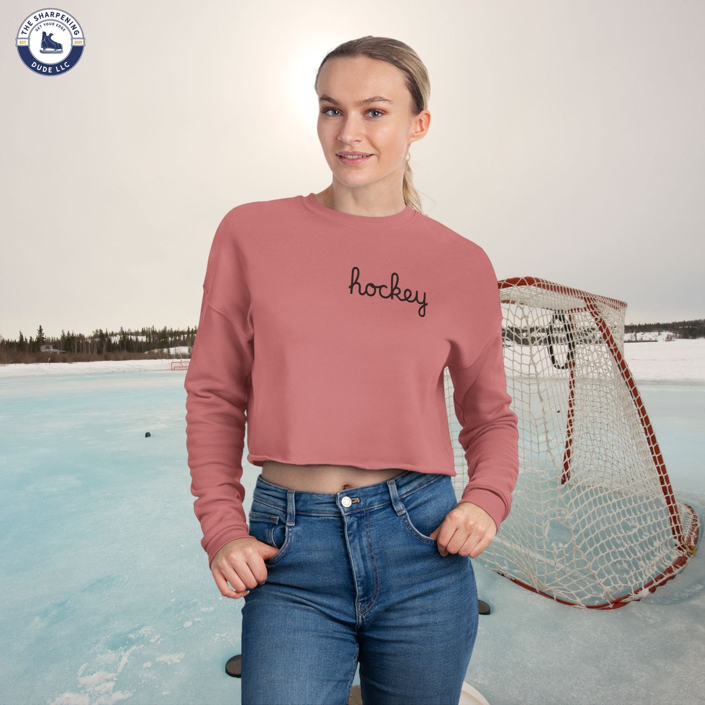Chic Women's Cropped Sweatshirt - Perfect for Hockey Enthusiasts