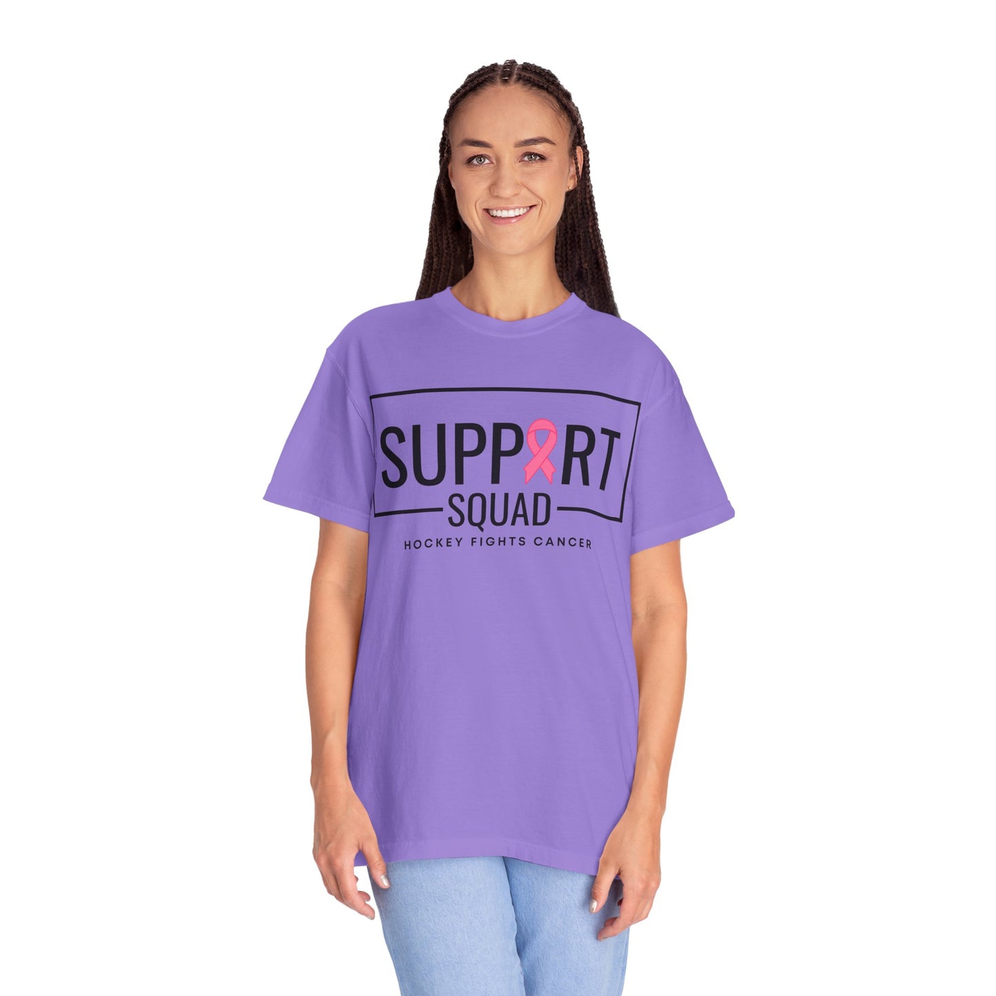 Support Squad Unisex Garment-Dyed T-Shirt - Hockey Fights Cancer
