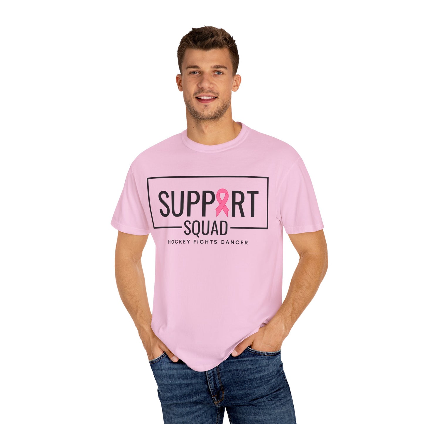 Support Squad Unisex Garment-Dyed T-Shirt - Hockey Fights Cancer