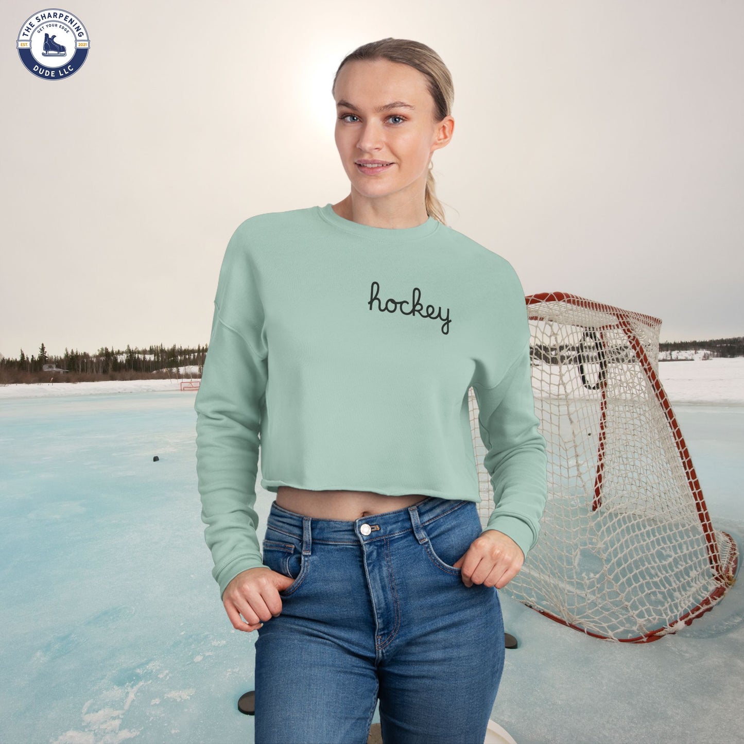 Chic Women's Cropped Sweatshirt - Perfect for Hockey Enthusiasts