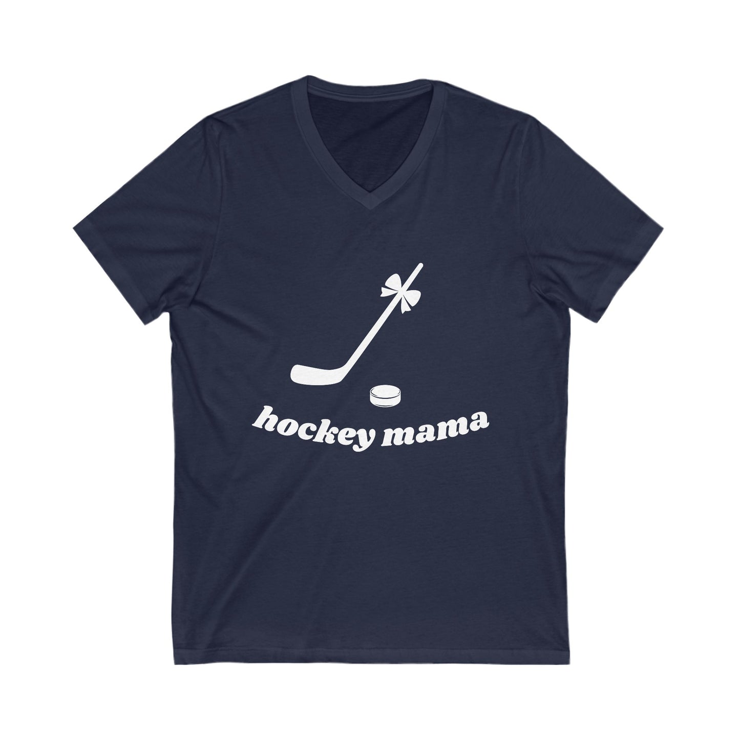 Hockey Mama V-Neck Tee - Unisex Jersey Shirt for Sports Moms