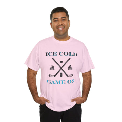 Ice Cold Game On Unisex Heavy Cotton Tee - Perfect for Hockey Fans