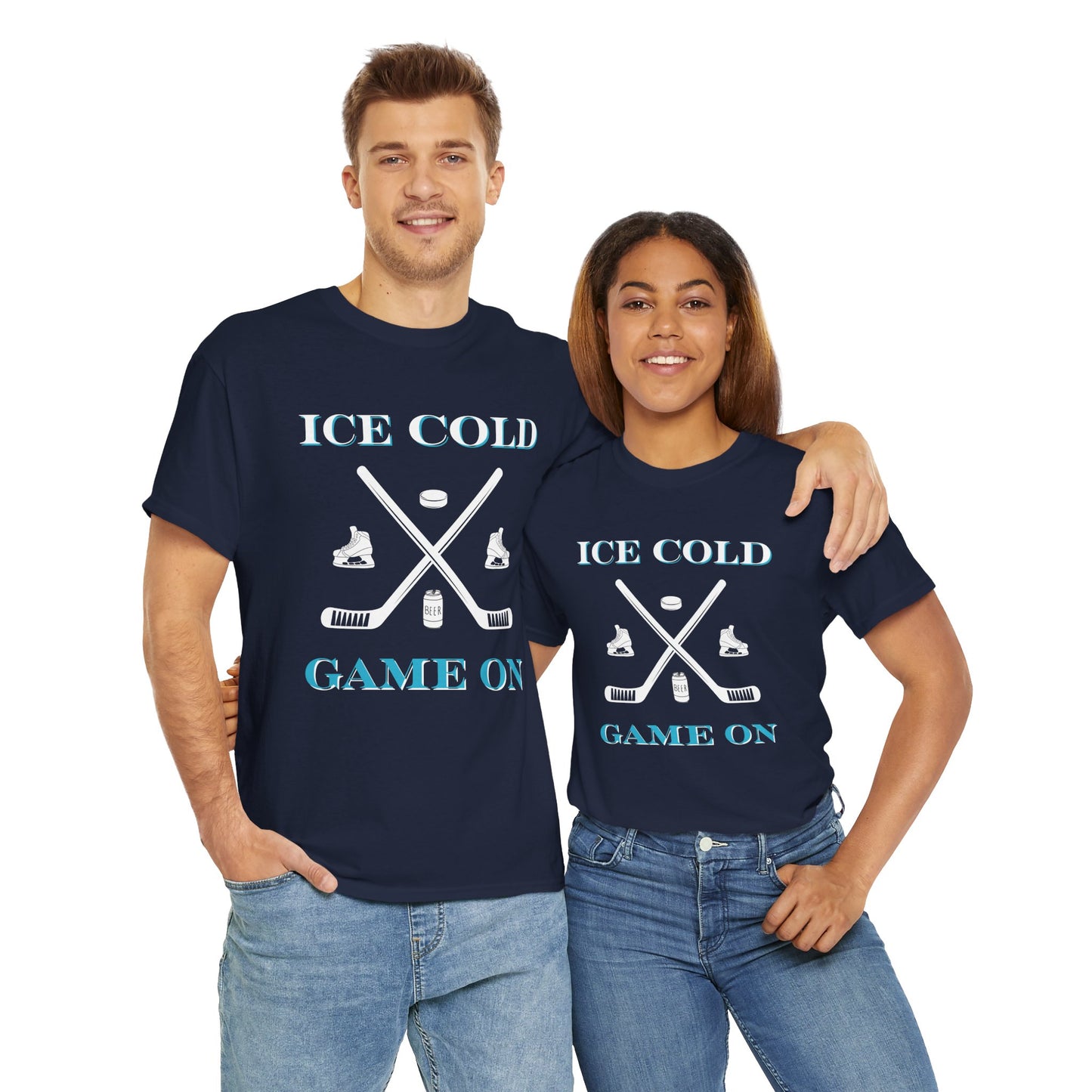 Ice Cold Game On Unisex Heavy Cotton Tee - Perfect for Hockey Fans
