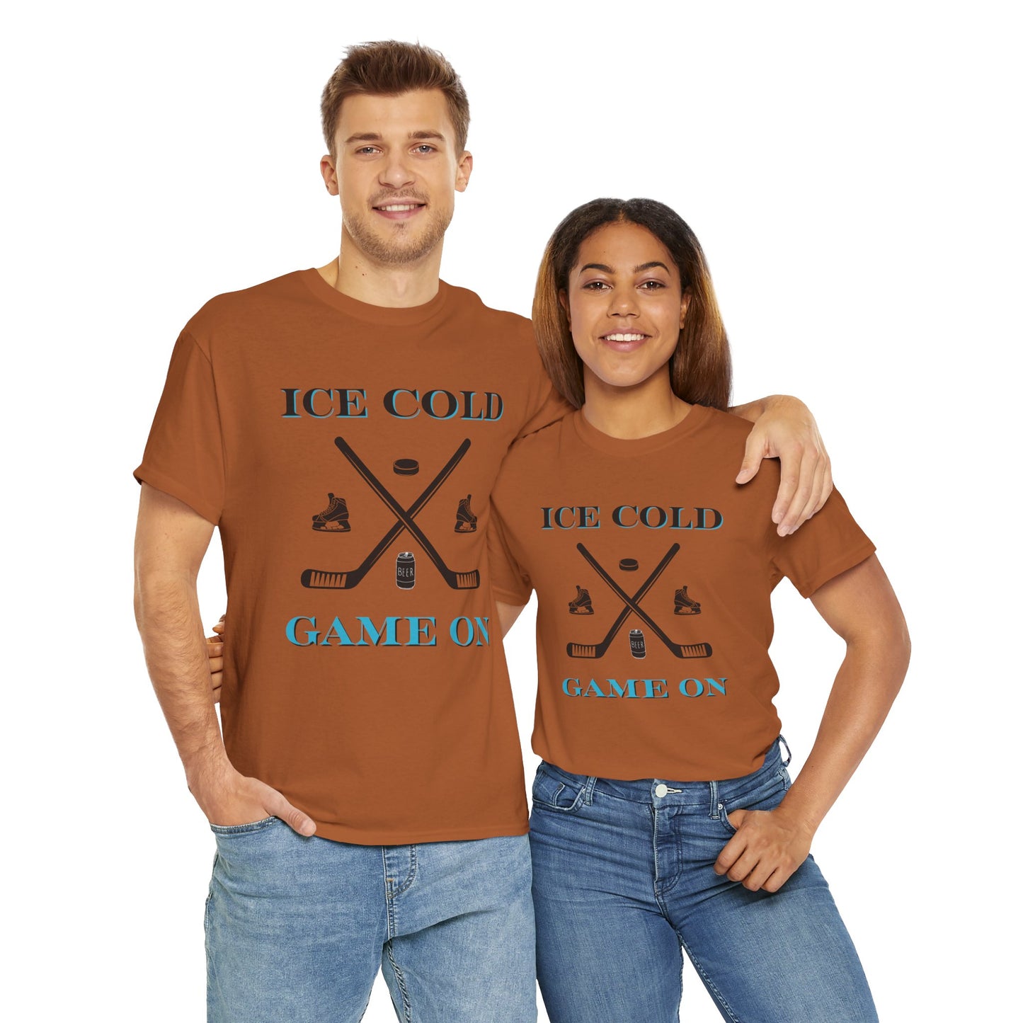 Ice Cold Game On Unisex Heavy Cotton Tee - Perfect for Hockey Fans