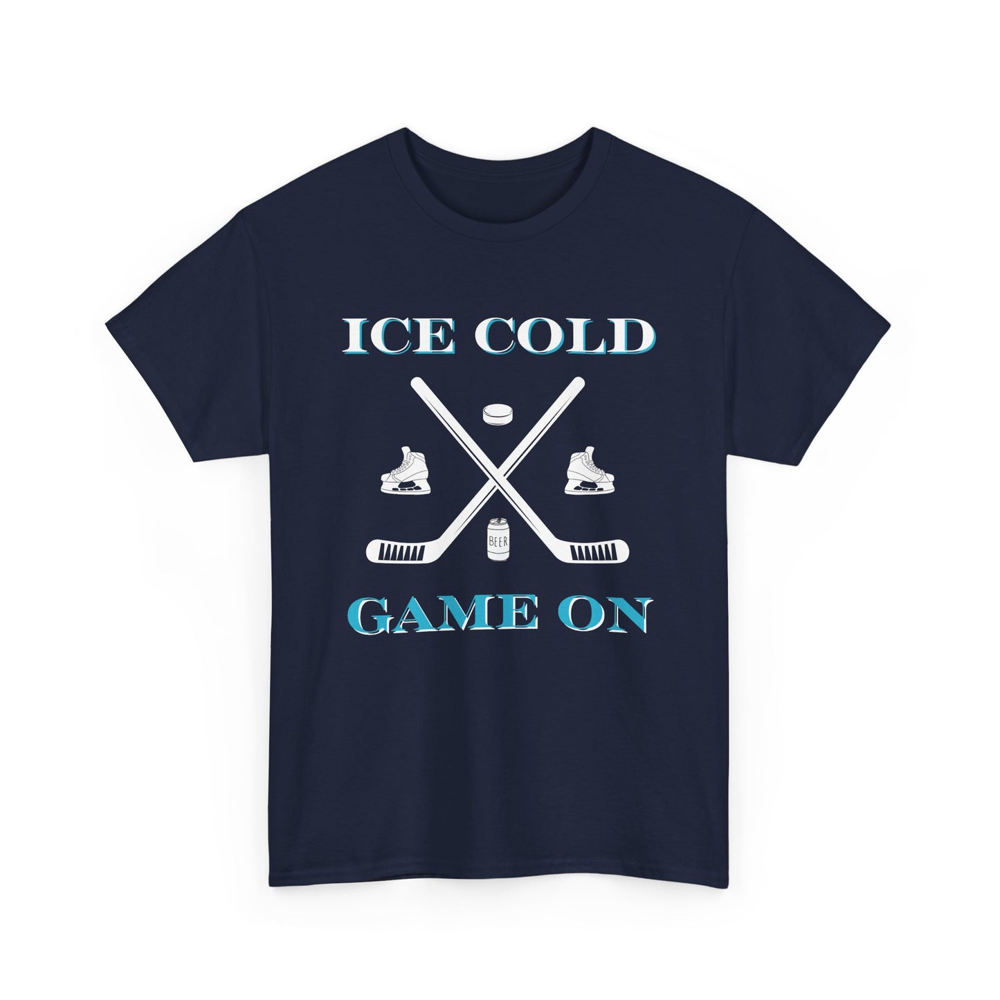 Ice Cold Game On Unisex Heavy Cotton Tee - Perfect for Hockey Fans