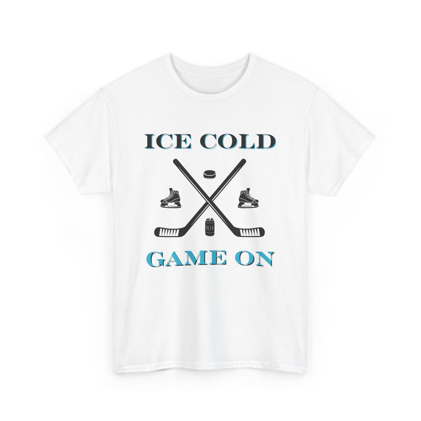 Ice Cold Game On Unisex Heavy Cotton Tee - Perfect for Hockey Fans
