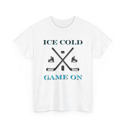 Ice Cold Game On Unisex Heavy Cotton Tee - Perfect for Hockey Fans