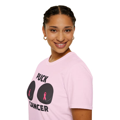 Puck Cancer T-Shirt, Unisex Cancer Awareness Shirt, Support Breast Cancer, Gift for Sports Fans