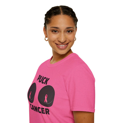 Puck Cancer T-Shirt, Unisex Cancer Awareness Shirt, Support Breast Cancer, Gift for Sports Fans
