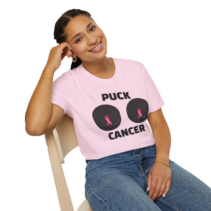 Puck Cancer T-Shirt, Unisex Cancer Awareness Shirt, Support Breast Cancer, Gift for Sports Fans