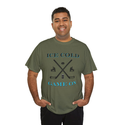 Ice Cold Game On Unisex Heavy Cotton Tee - Perfect for Hockey Fans