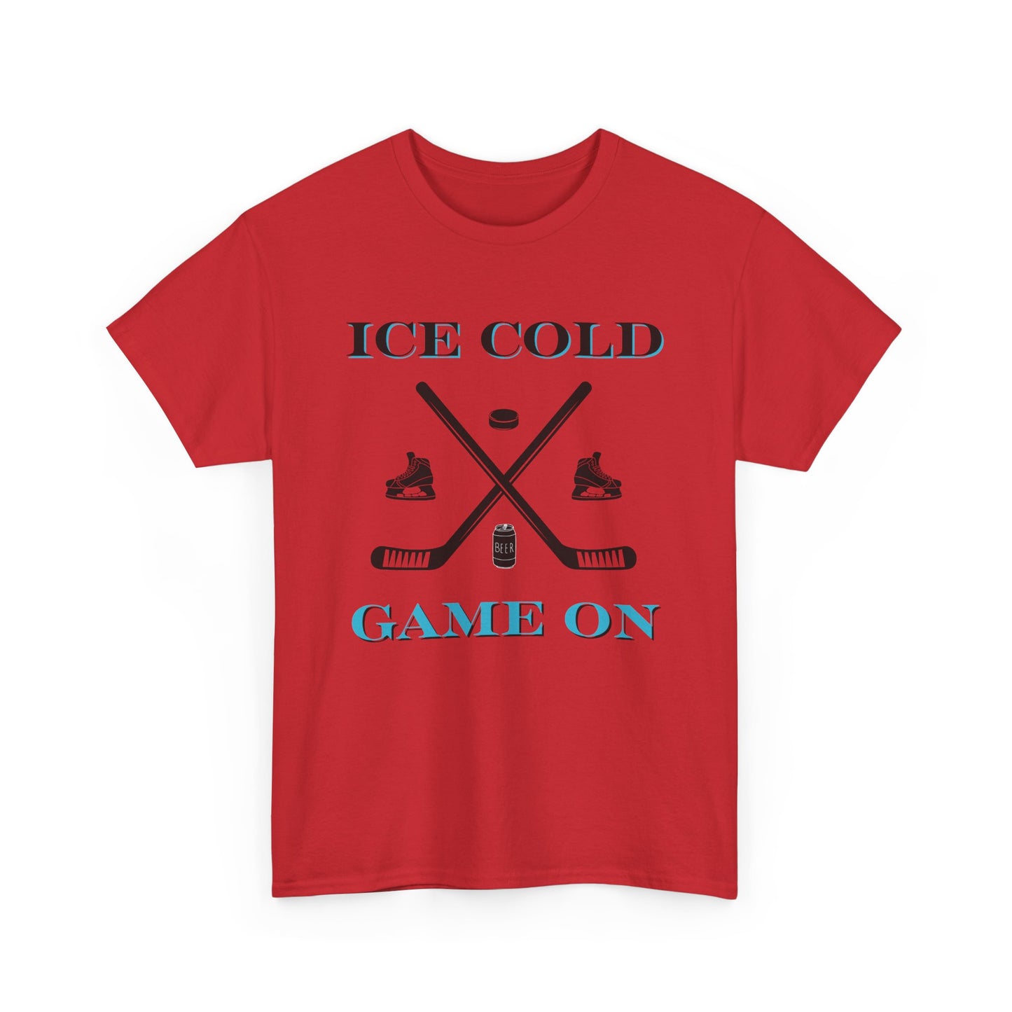 Ice Cold Game On Unisex Heavy Cotton Tee - Perfect for Hockey Fans