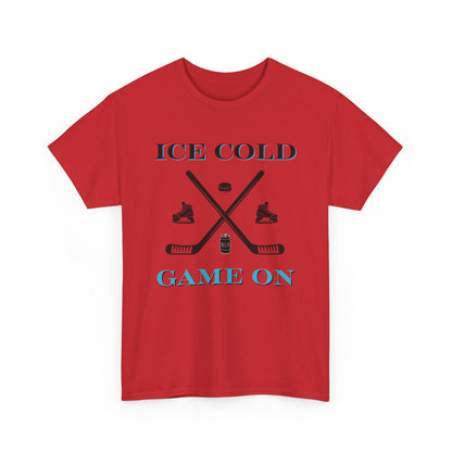 Ice Cold Game On Unisex Heavy Cotton Tee - Perfect for Hockey Fans
