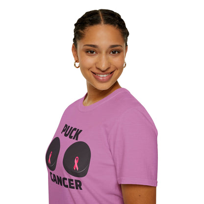 Puck Cancer T-Shirt, Unisex Cancer Awareness Shirt, Support Breast Cancer, Gift for Sports Fans