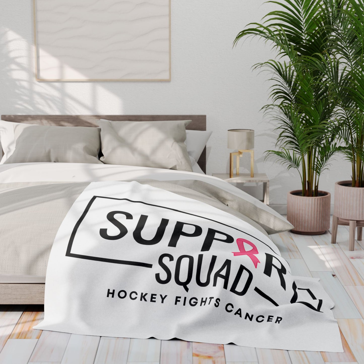 Support Squad Fleece Blanket - Hockey Fights Cancer Awareness