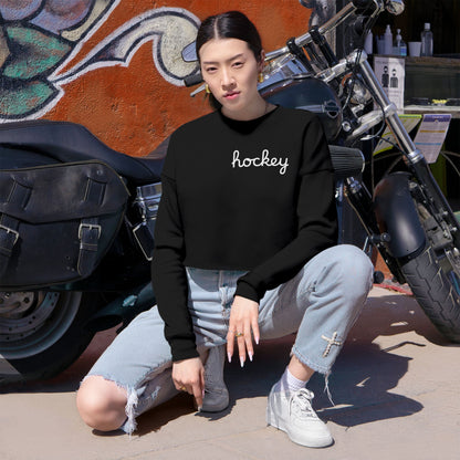 Chic Women's Cropped Sweatshirt - Perfect for Hockey Enthusiasts