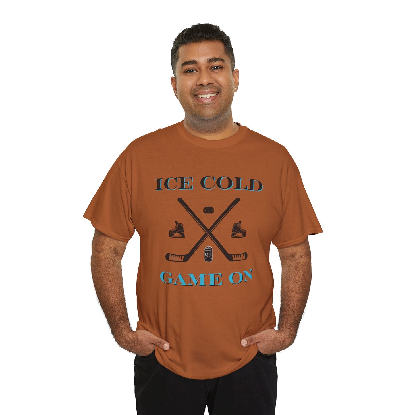 Ice Cold Game On Unisex Heavy Cotton Tee - Perfect for Hockey Fans