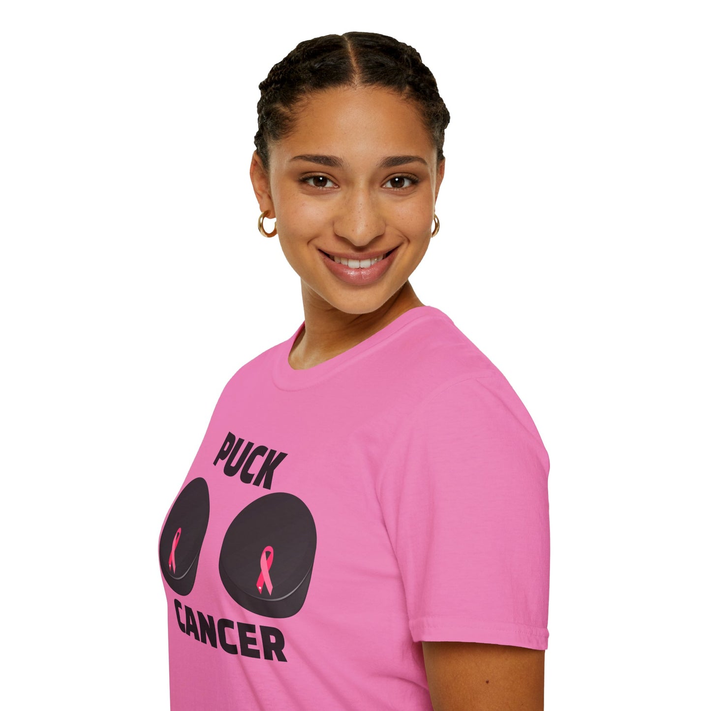 Puck Cancer T-Shirt, Unisex Cancer Awareness Shirt, Support Breast Cancer, Gift for Sports Fans