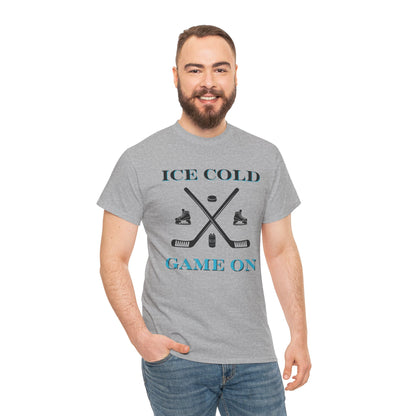 Ice Cold Game On Unisex Heavy Cotton Tee - Perfect for Hockey Fans