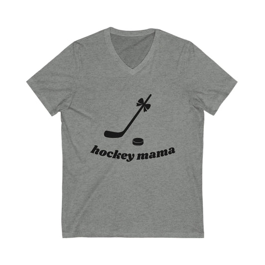 Hockey Mama V-Neck Tee - Unisex Jersey Shirt for Sports Moms