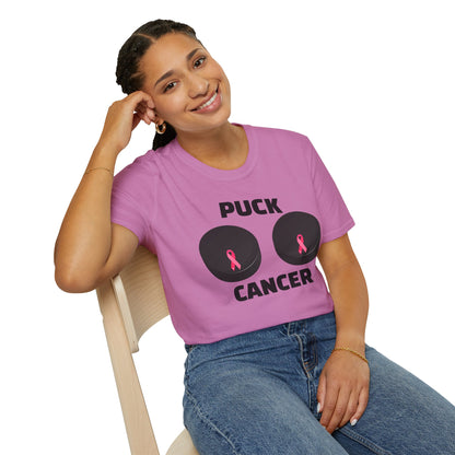 Puck Cancer T-Shirt, Unisex Cancer Awareness Shirt, Support Breast Cancer, Gift for Sports Fans