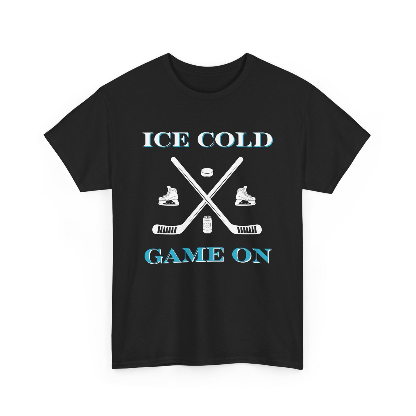 Ice Cold Game On Unisex Heavy Cotton Tee - Perfect for Hockey Fans