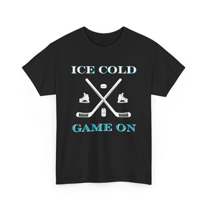 Ice Cold Game On Unisex Heavy Cotton Tee - Perfect for Hockey Fans