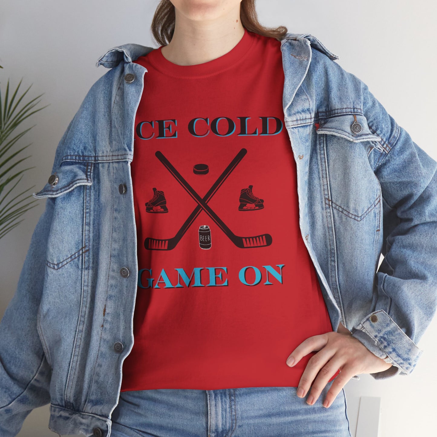 Ice Cold Game On Unisex Heavy Cotton Tee - Perfect for Hockey Fans
