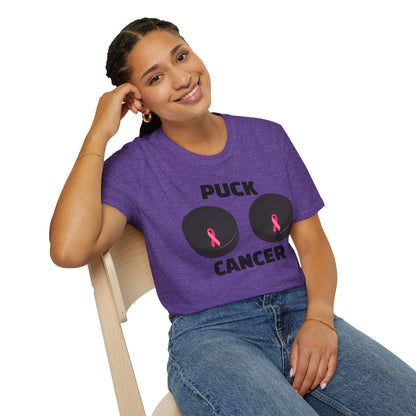 Puck Cancer T-Shirt, Unisex Cancer Awareness Shirt, Support Breast Cancer, Gift for Sports Fans